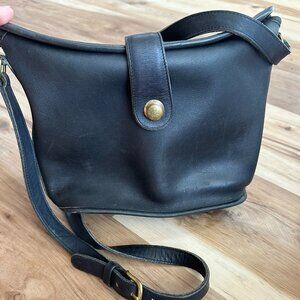 Vintage Coach Nottingham Binocular Handbag Purse Pocketbook Crossbody Bag Black